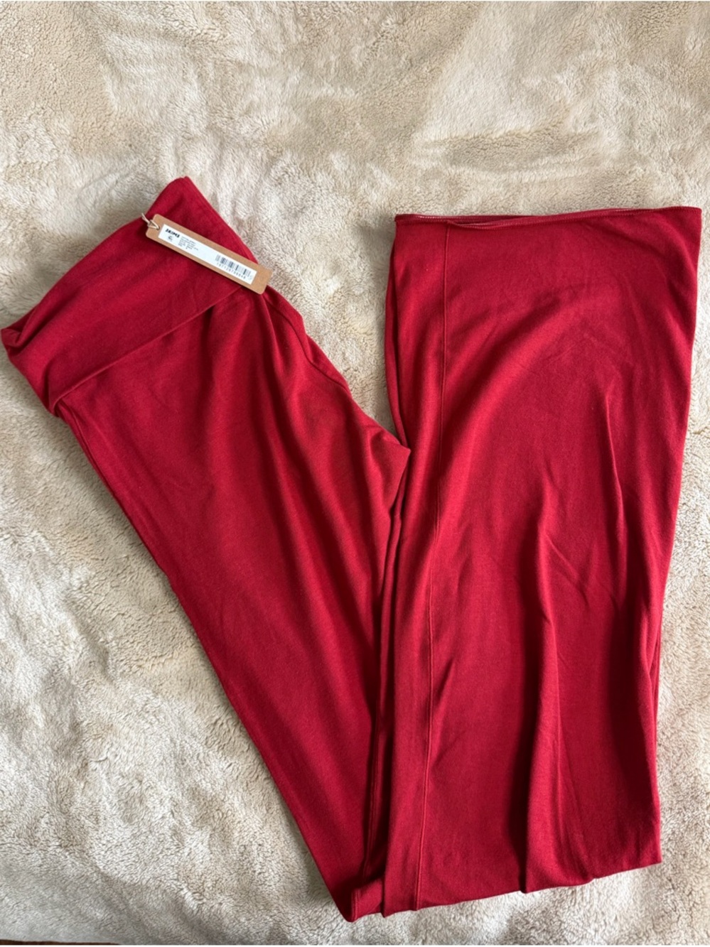 NWT Sold Out SKIMS Brick Cotton Fleece Flare Pants